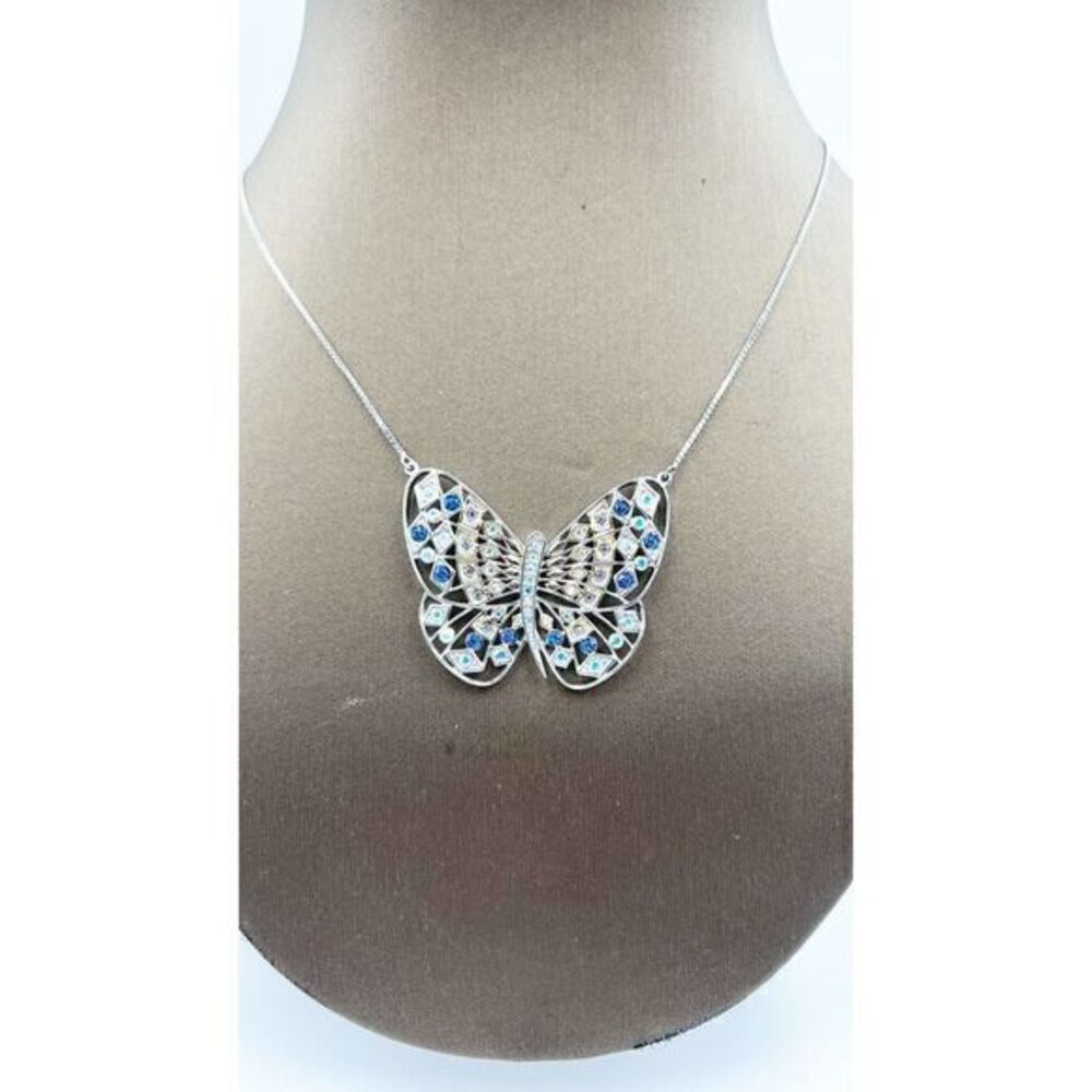 AVA RO Multicolor Butterfly Pendant Necklace with Swarovski Crystal